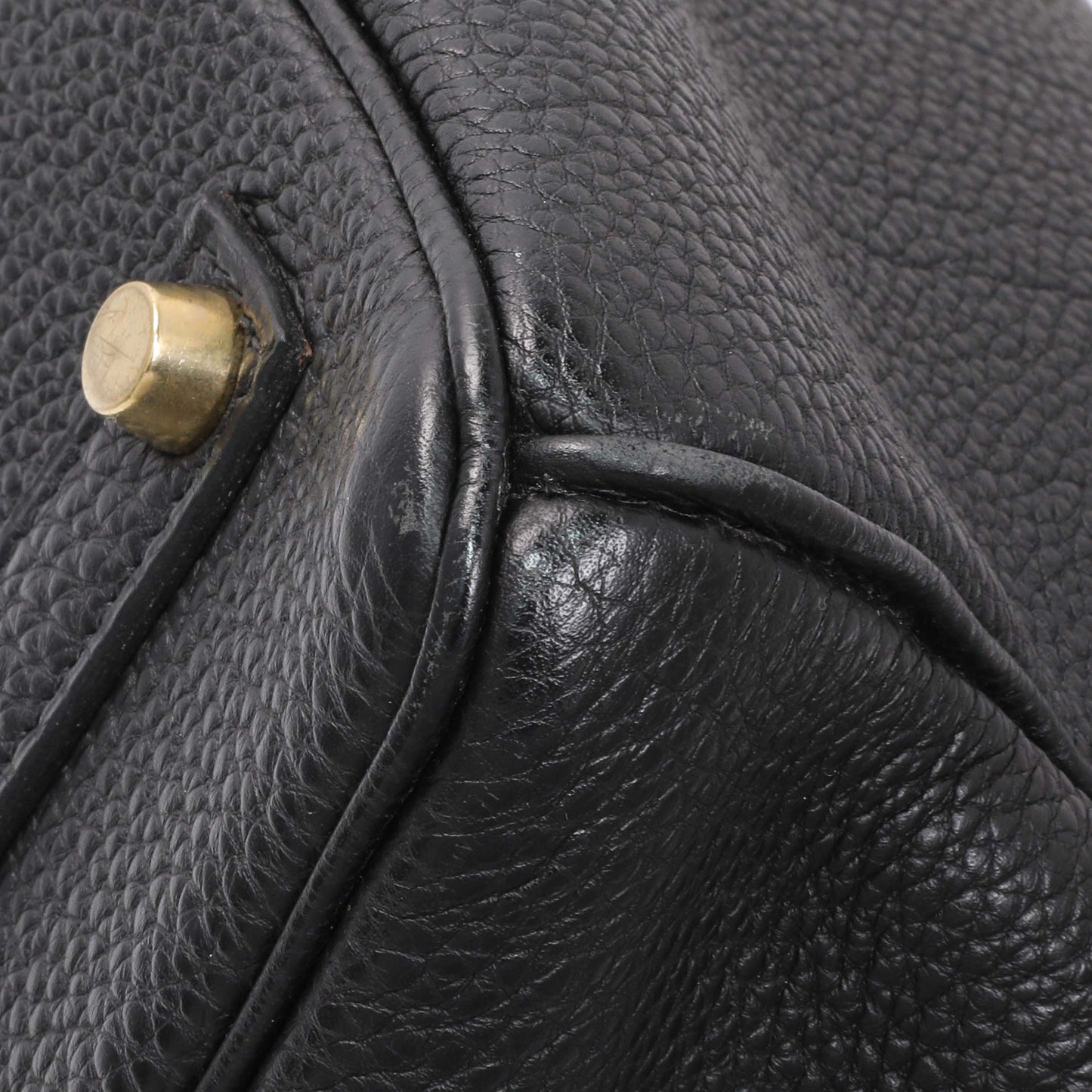 Exclusive Hermes Black Togo Birkin 35 — Detail View