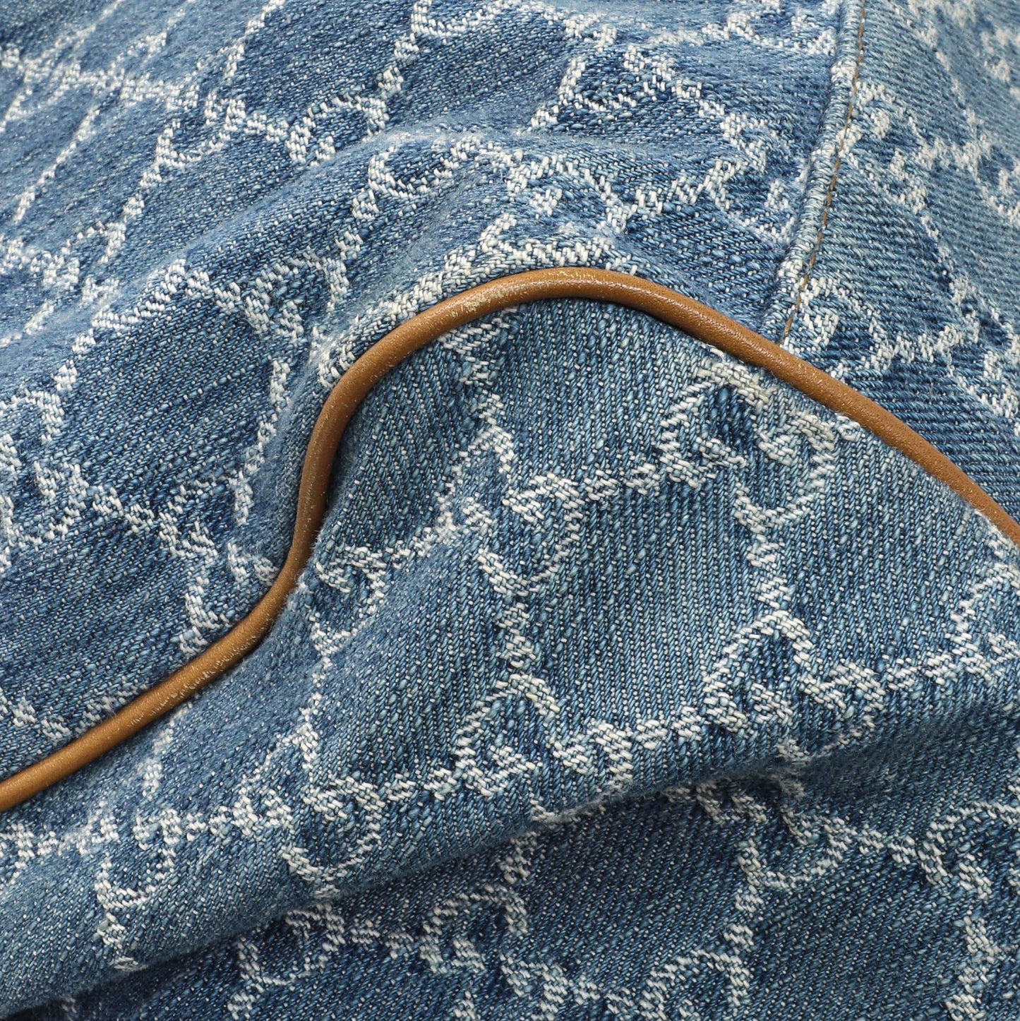 Exclusive Gucci Denim Monogram Medium Sukey Boston — Lifestyle View
