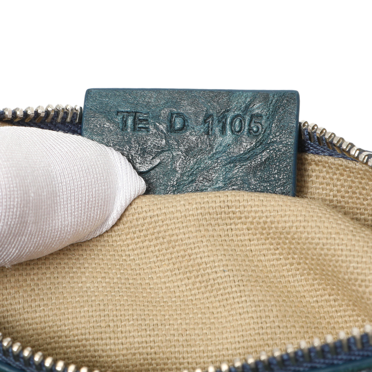 Exclusive Givenchy Teal Tumbled Sheepskin Pandora Wristlet Clutch — Detail View