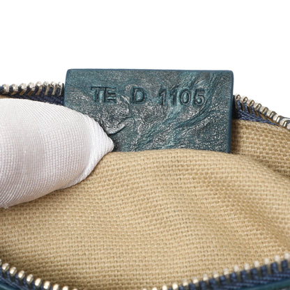 Exclusive Givenchy Teal Tumbled Sheepskin Pandora Wristlet Clutch — Detail View
