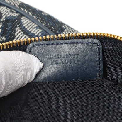 Exclusive Christian Dior Navy Monogram Mini Saddle Pochette — Lifestyle View