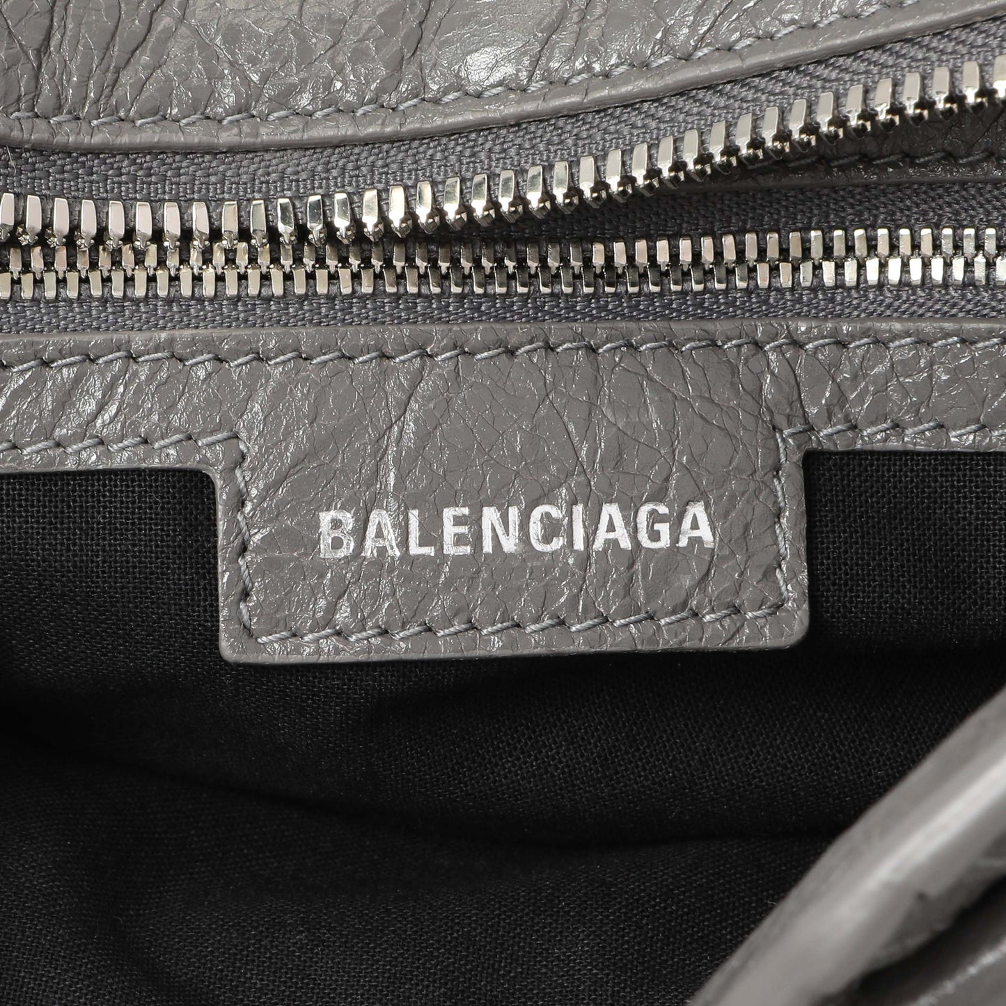 Exclusive Balenciaga Dark Grey Agneau Arena Neo Cagole Handbag XS — Lifestyle View
