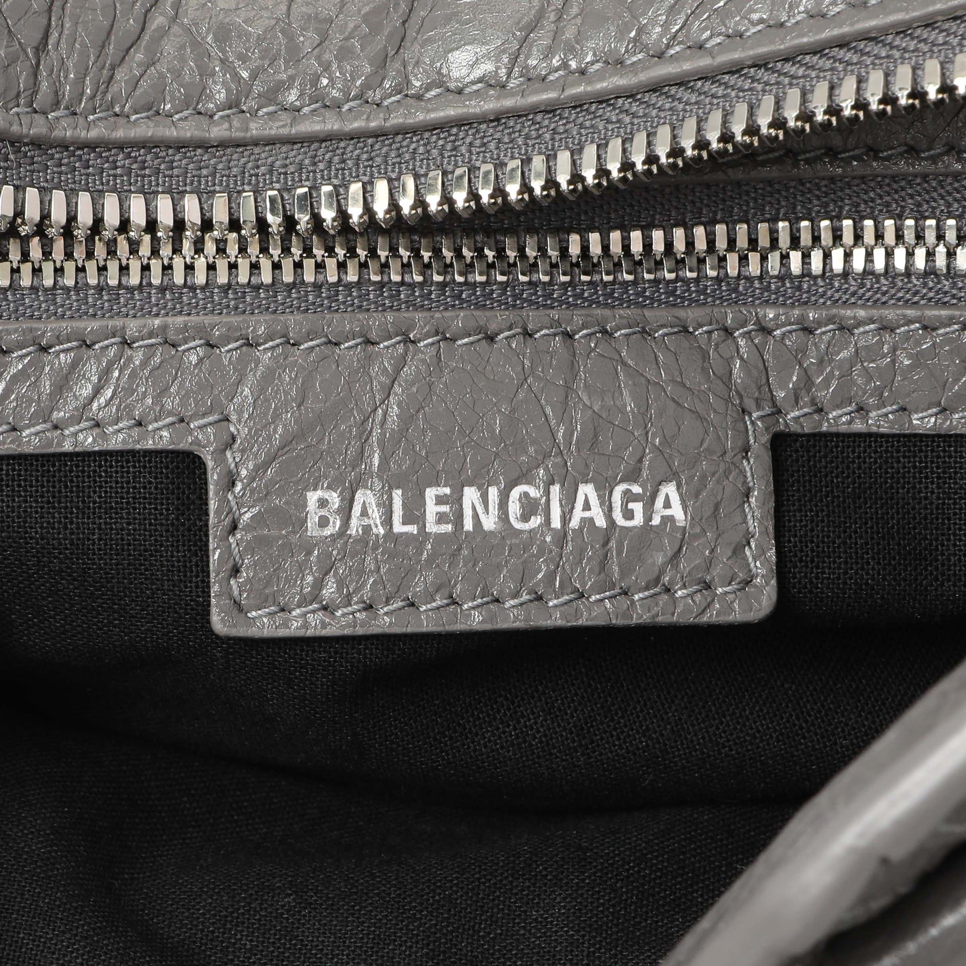 Exclusive Balenciaga Dark Grey Agneau Arena Neo Cagole Handbag XS — Lifestyle View
