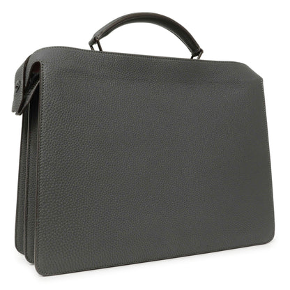 Exclusive Fendi Grey Cuoio Romano Vitello Cover Monochrome Medium Peekaboo ISeeU Satchel — Side View