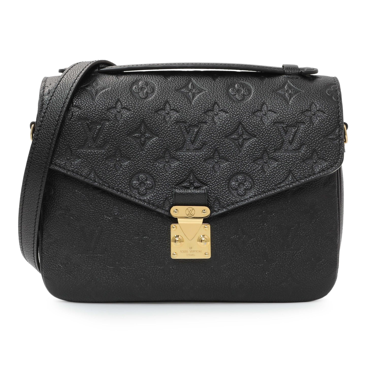 Exclusive Louis Vuitton Black Empreinte Pochette Metis — Front View