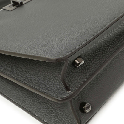 Exclusive Fendi Grey Cuoio Romano Vitello Cover Monochrome Medium Peekaboo ISeeU Satchel — Top View