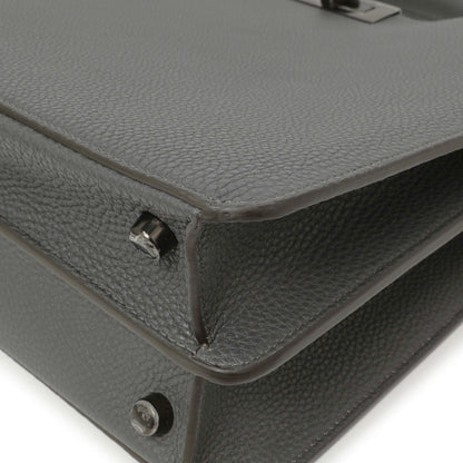 Exclusive Fendi Grey Cuoio Romano Vitello Cover Monochrome Medium Peekaboo ISeeU Satchel — Detail View