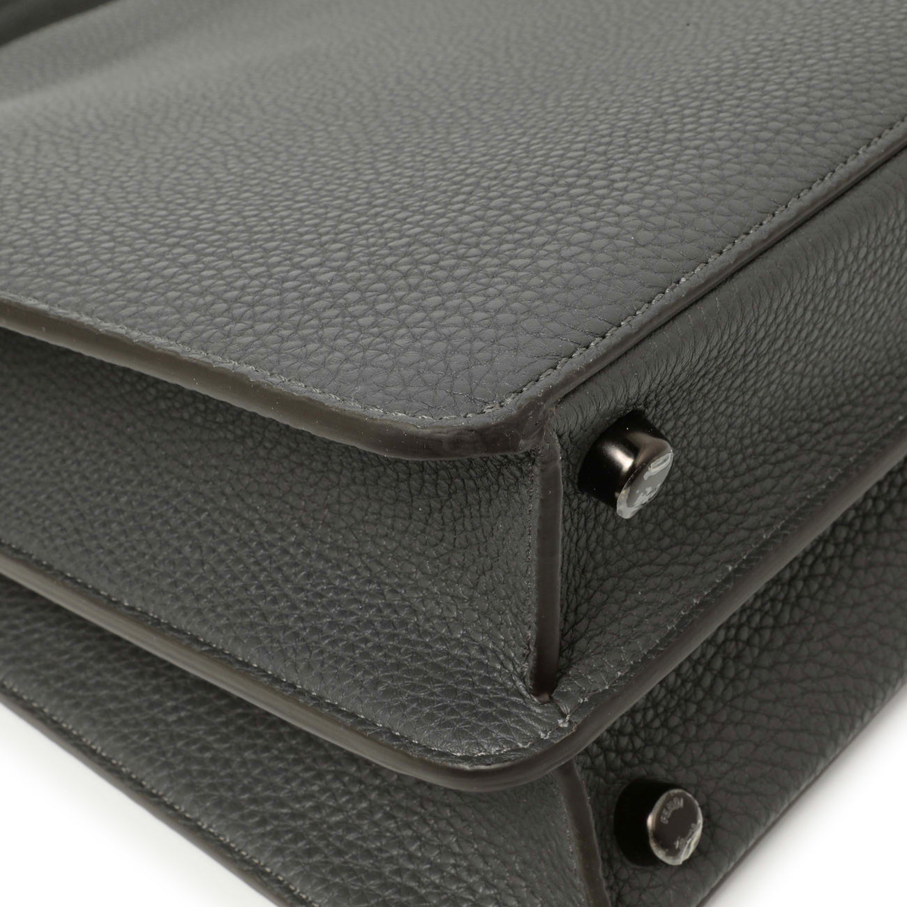 Exclusive Fendi Grey Cuoio Romano Vitello Cover Monochrome Medium Peekaboo ISeeU Satchel — Lifestyle View