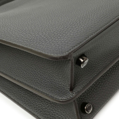 Exclusive Fendi Grey Cuoio Romano Vitello Cover Monochrome Medium Peekaboo ISeeU Satchel — Lifestyle View