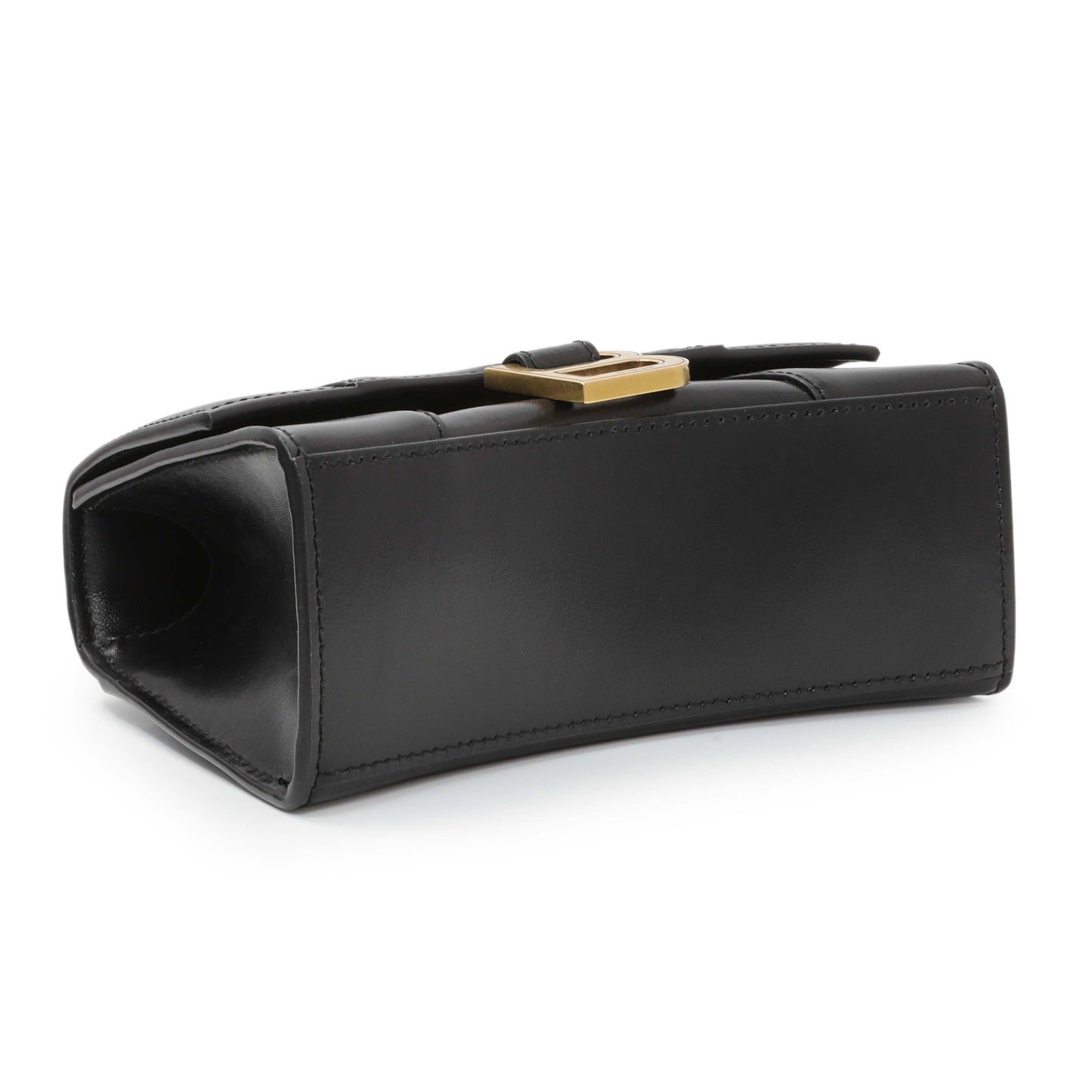 Exclusive Balenciaga Black Calfskin Mini Hourglass Top Handle Bag — Back View