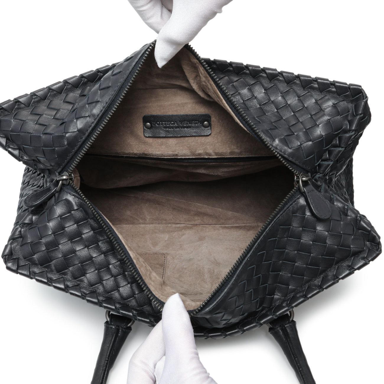 Exclusive Bottega Veneta Black Nappa Intrecciato Brick Tote — Alternate View 8