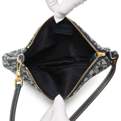Exclusive Christian Dior Navy Monogram Mini Saddle Pochette — Top View