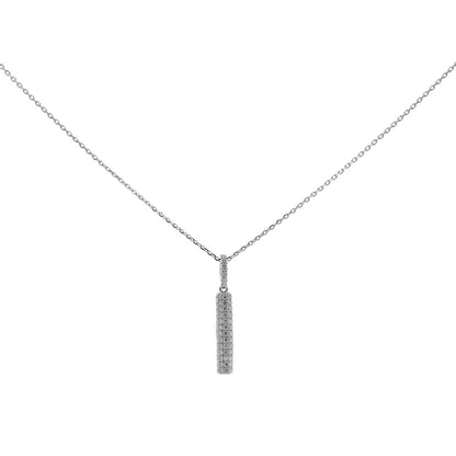 Exclusive 18K White Gold 0.72 Carat Diamond Drop Pendant Necklace — Front View