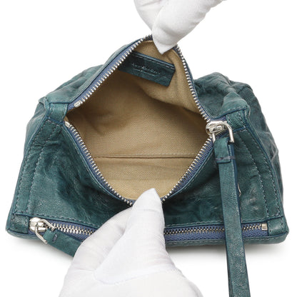 Exclusive Givenchy Teal Tumbled Sheepskin Pandora Wristlet Clutch — Lifestyle View