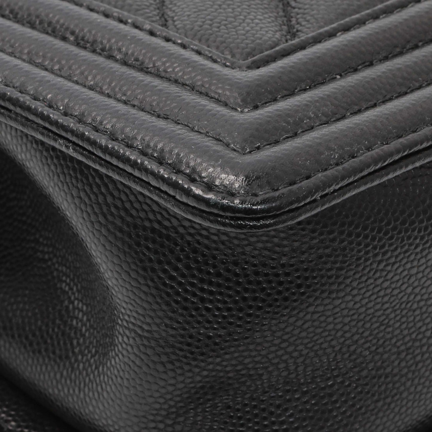 Exclusive Chanel Black Chevron Quilted Caviar Small Boy Flap — Alternate View 7