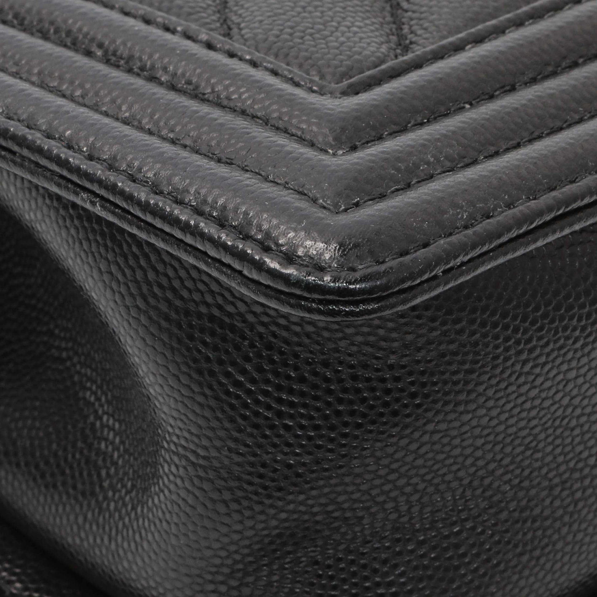 Exclusive Chanel Black Chevron Quilted Caviar Small Boy Flap — Alternate View 7