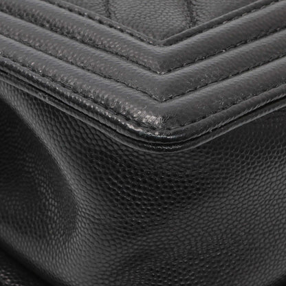 Exclusive Chanel Black Chevron Quilted Caviar Small Boy Flap — Alternate View 7