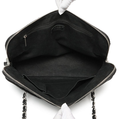 Exclusive Chanel Black Quilted Calfskin In The Business Camera Bag — Top View
