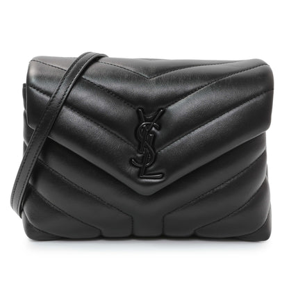 Exclusive Saint Laurent Black Calfskin Monogram Toy Loulou Crossbody — Front View