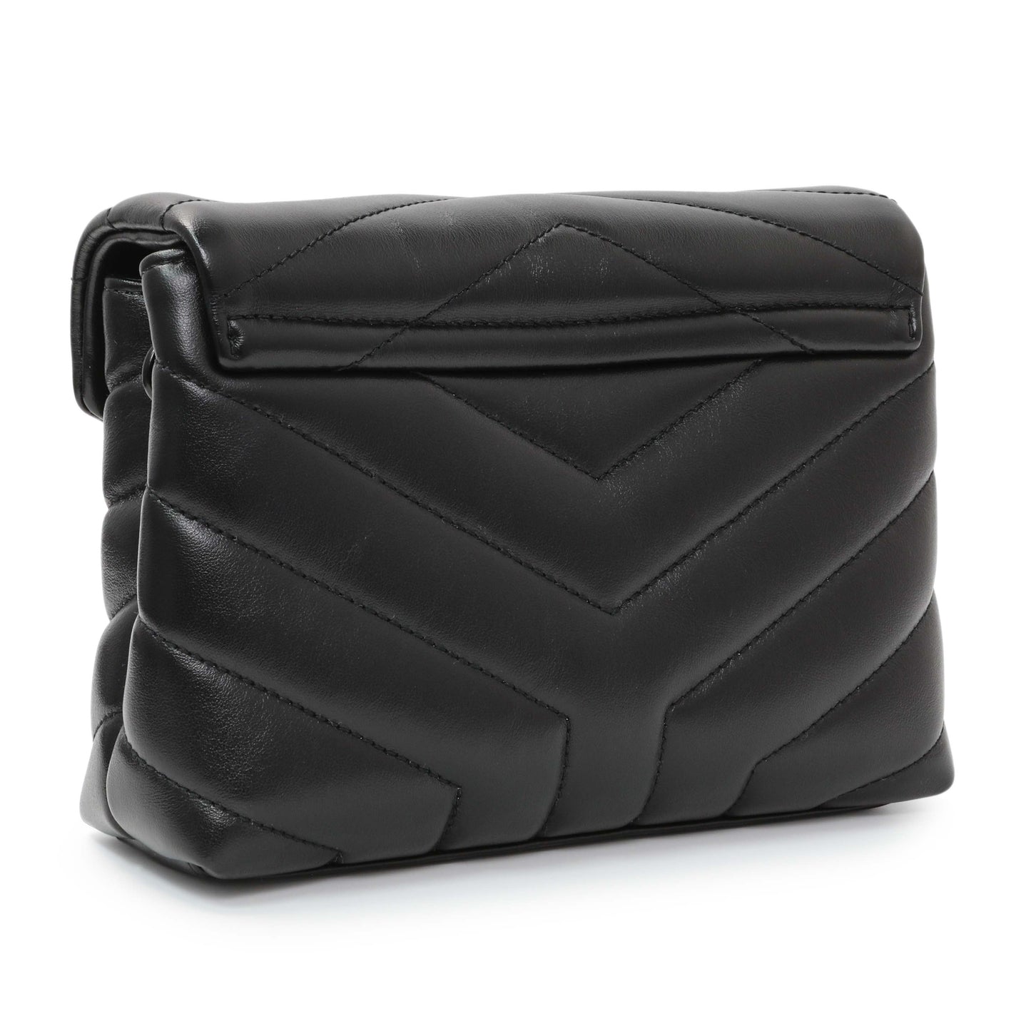Exclusive Saint Laurent Black Calfskin Monogram Toy Loulou Crossbody — Side View