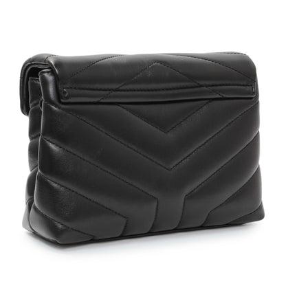 Exclusive Saint Laurent Black Calfskin Monogram Toy Loulou Crossbody — Side View