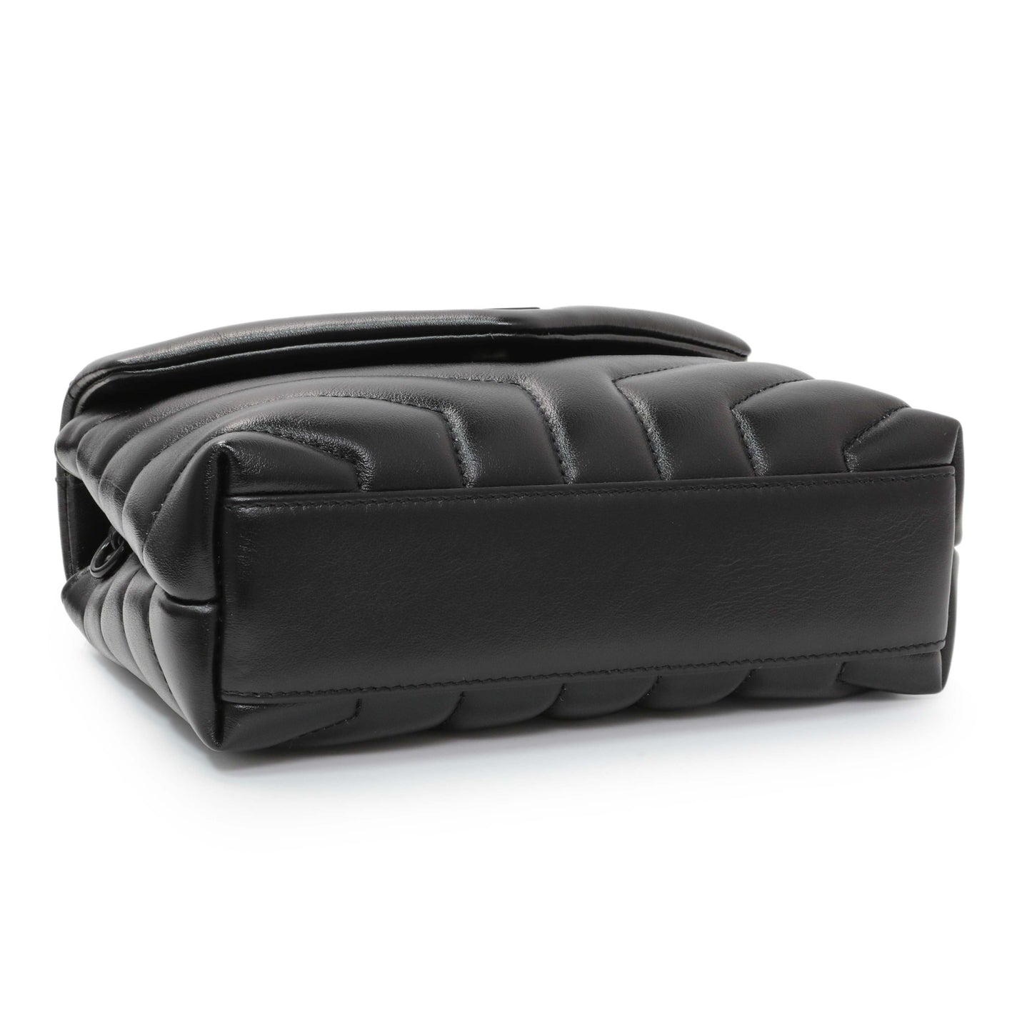 Exclusive Saint Laurent Black Calfskin Monogram Toy Loulou Crossbody — Back View