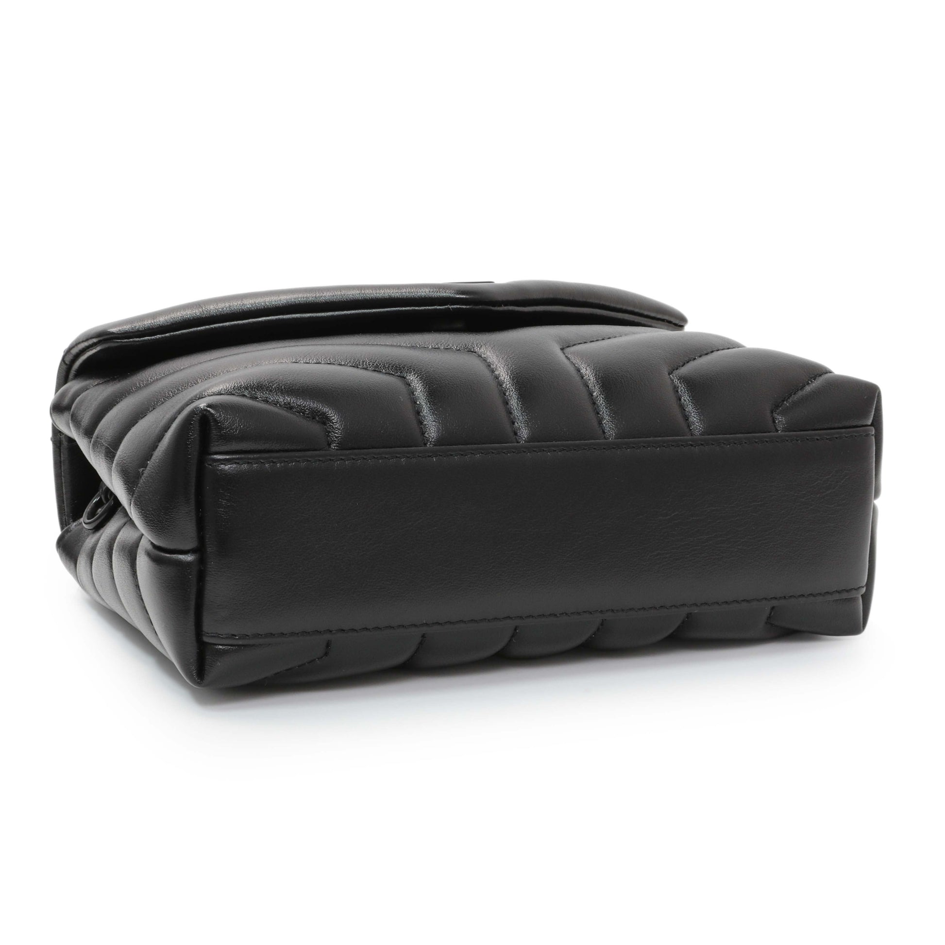 Exclusive Saint Laurent Black Calfskin Monogram Toy Loulou Crossbody — Back View
