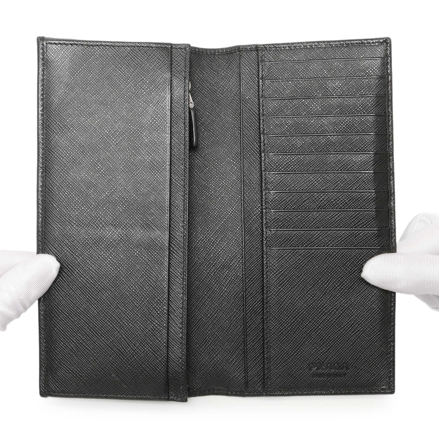Exclusive Prada Nero Saffiano Bifold Long Wallet — Alternate View 10