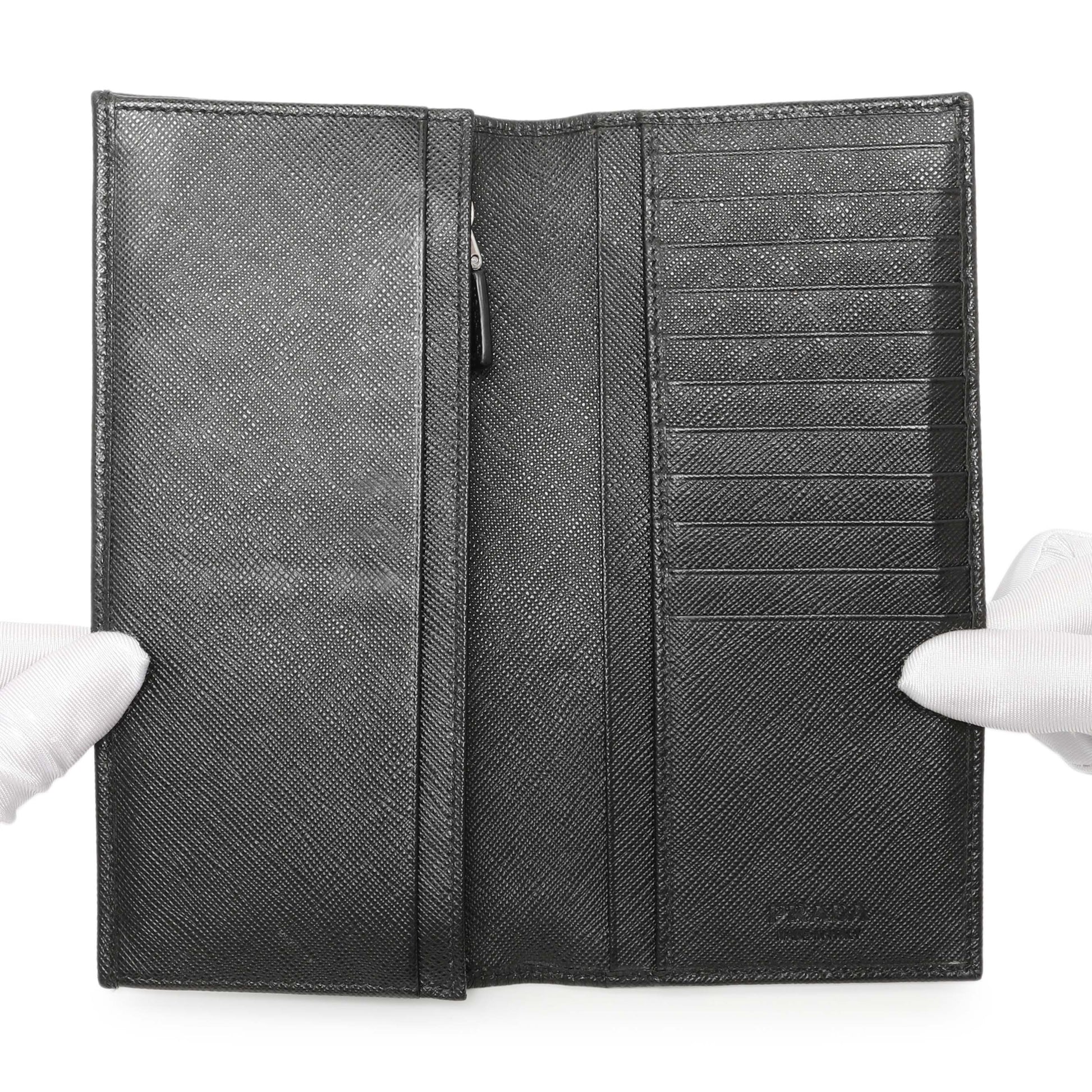 Exclusive Prada Nero Saffiano Bifold Long Wallet — Alternate View 10