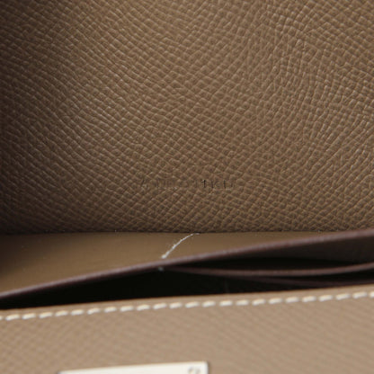 Exclusive Hermes Etoupe Epsom Kelly Longue Wallet — Lifestyle View