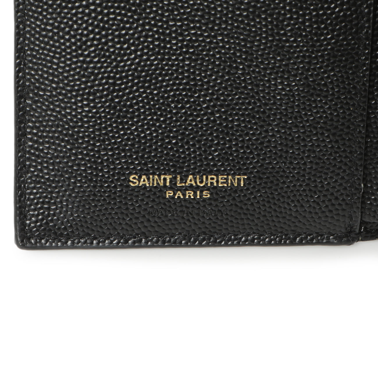 Exclusive Saint Laurent Black Grain De Poudre Matelasse Chevron Monogram Zipped Two-Part Wallet — Detail View