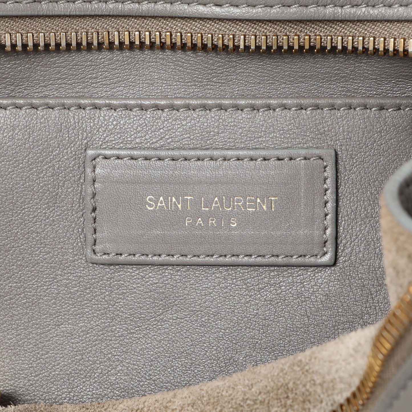 Exclusive Saint Laurent Grey Calfskin Small Classic Y Cabas — Alternate View 9