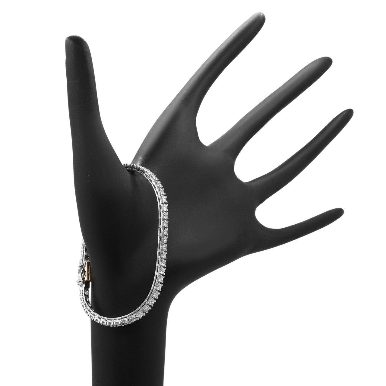 Exclusive 18K White Gold 4.02 Carat Diamond Tennis Bracelet — Side View