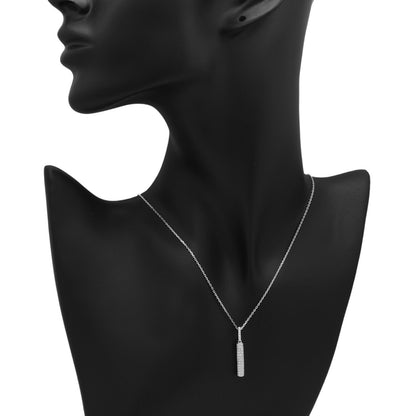 Exclusive 18K White Gold 0.72 Carat Diamond Drop Pendant Necklace — Back View