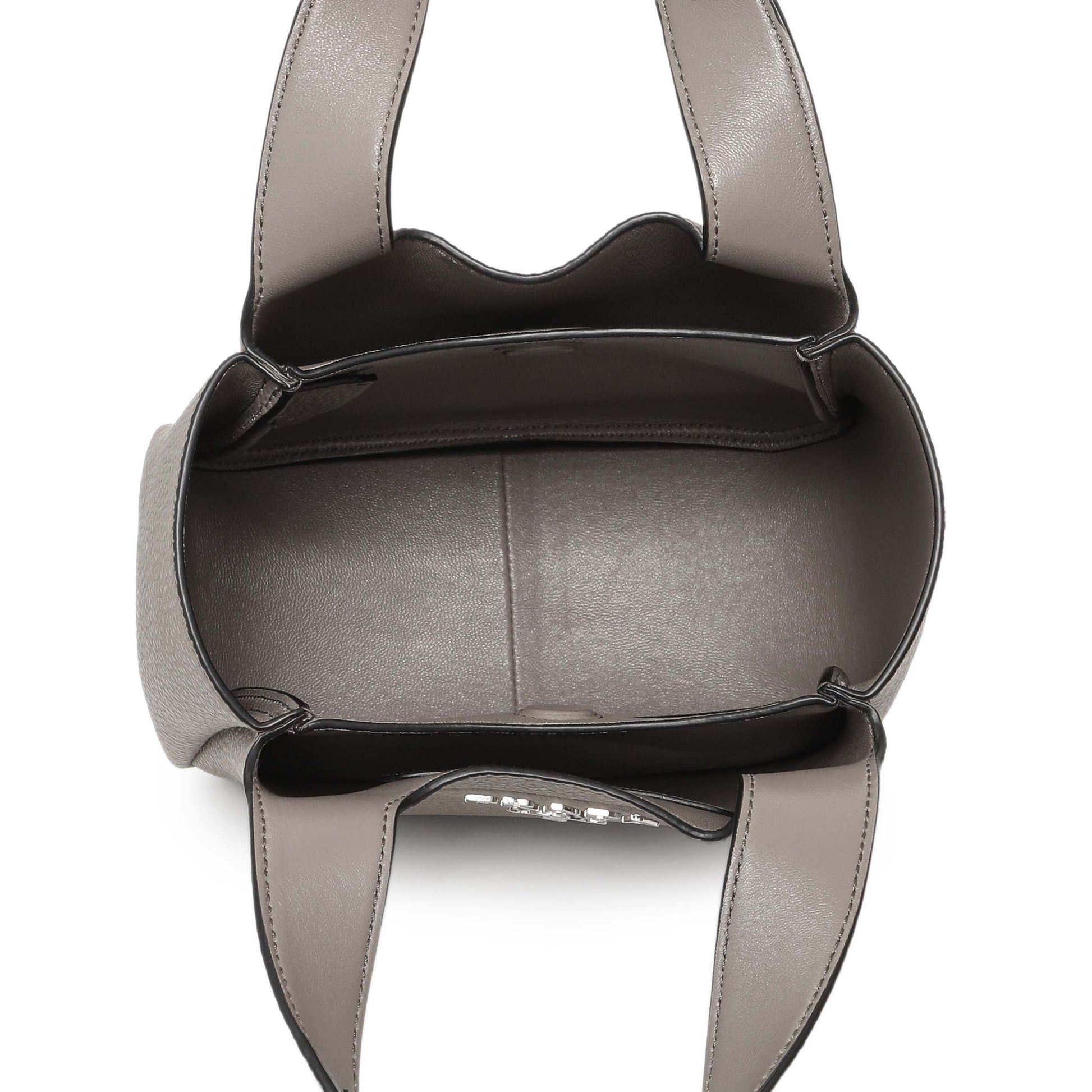 Exclusive Prada Grey Vitello Daino Soft Mini Dynamique Tote — Top View