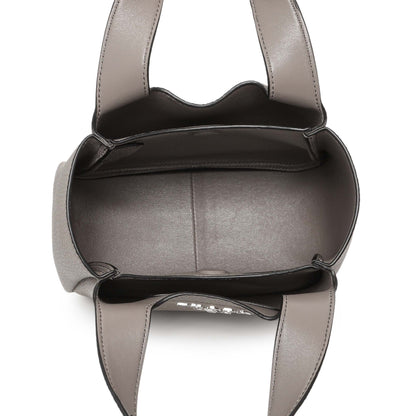 Exclusive Prada Grey Vitello Daino Soft Mini Dynamique Tote — Top View