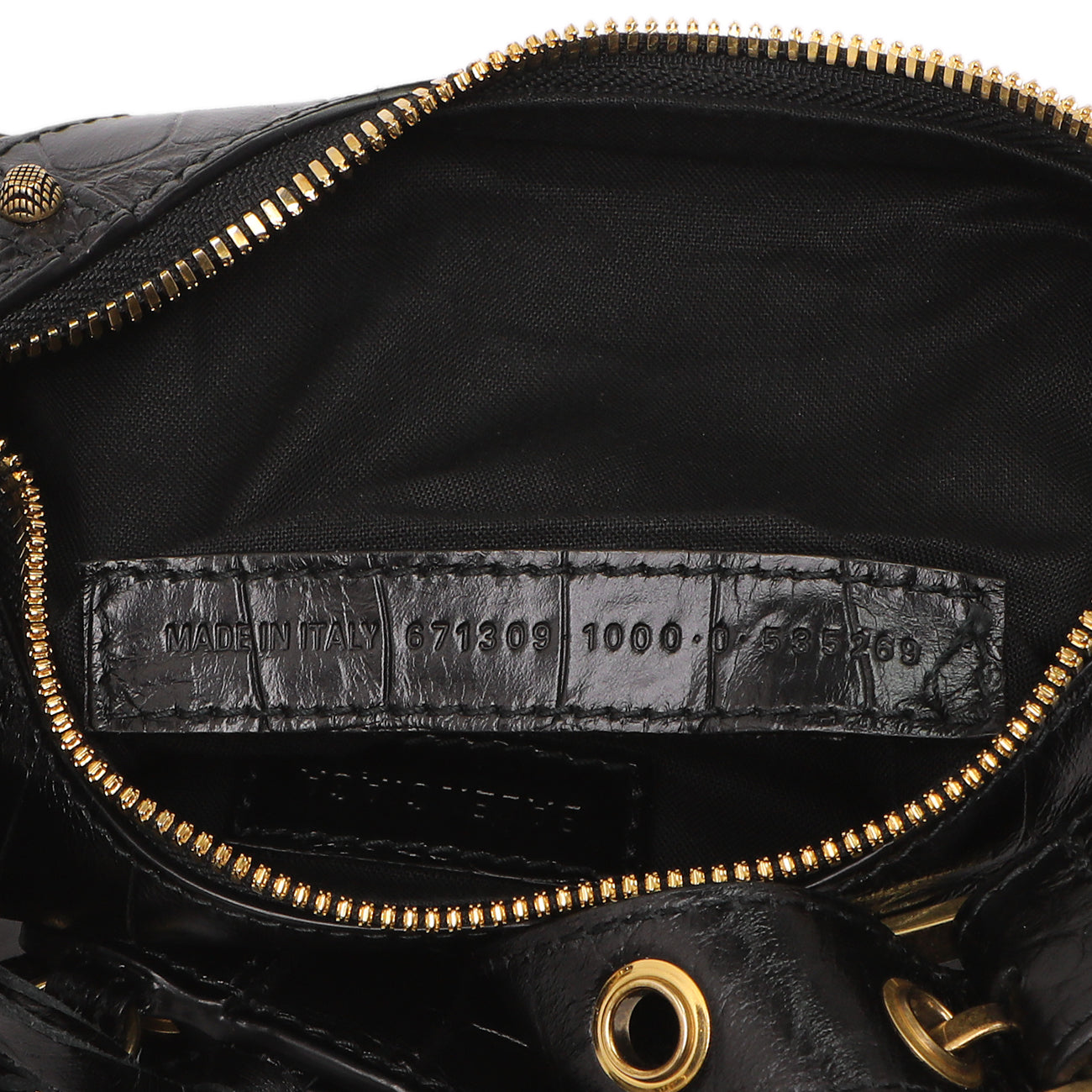 Exclusive Balenciaga Black Crocodile Embossed Le Cagole Shoulder Bag XS — Alternate View 7