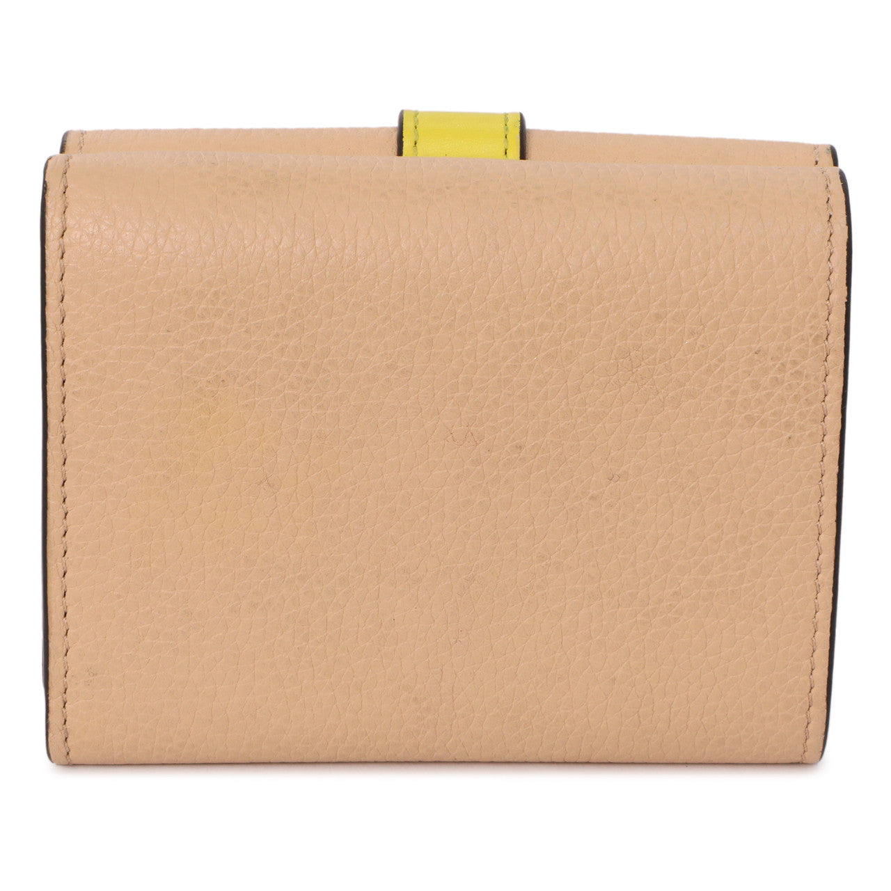 Exclusive Loewe Nude-Citronelle Soft Grained Calfskin Trifold Wallet — Side View