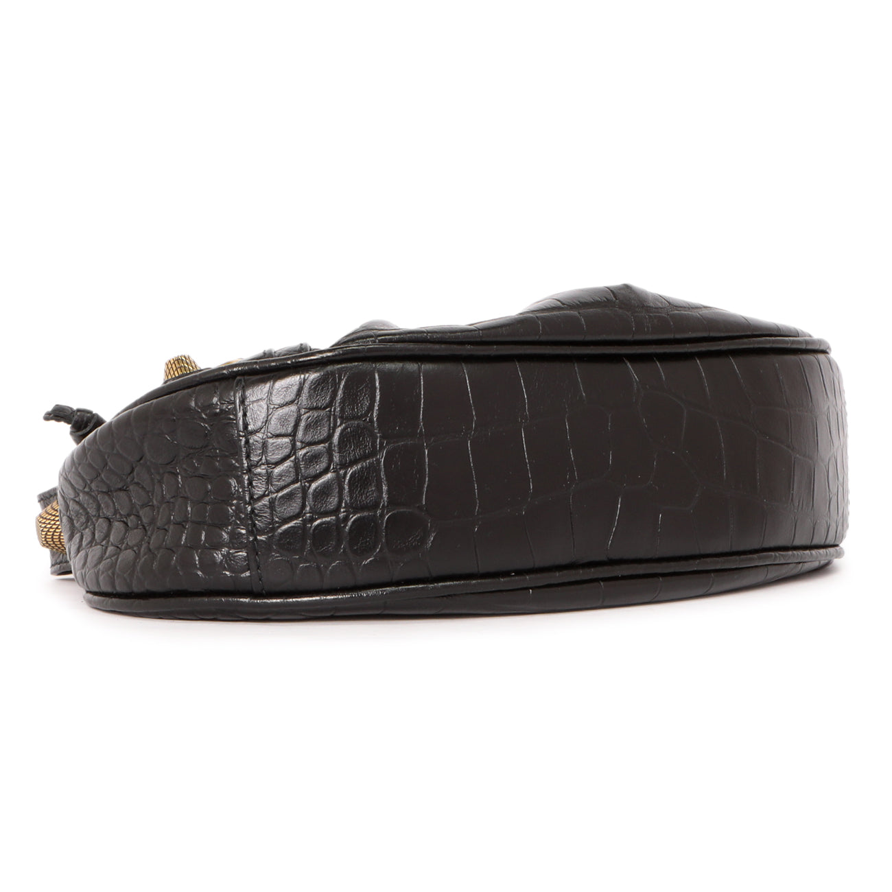 Exclusive Balenciaga Black Crocodile Embossed Le Cagole Shoulder Bag XS — Top View