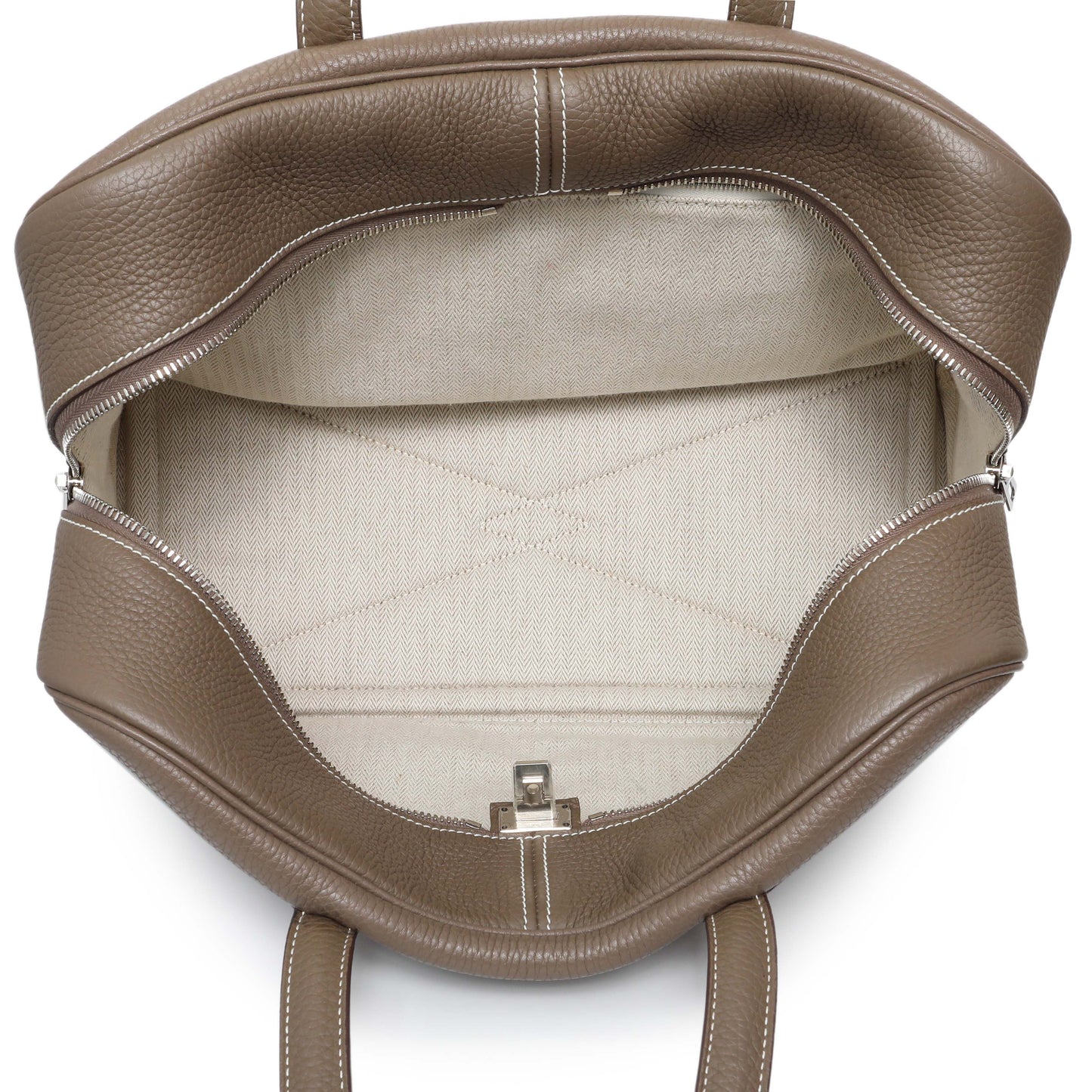 Exclusive Hermes Etoupe Taurillon Clemence Victoria II 35 — Alternate View 8