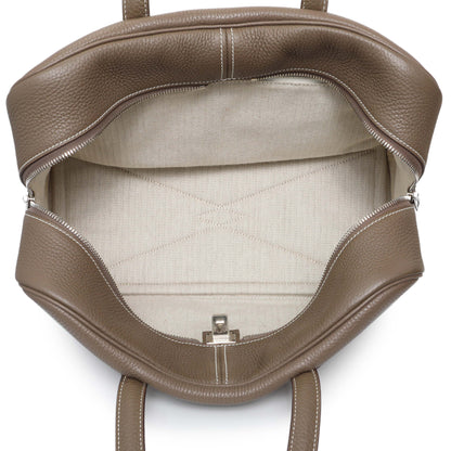 Exclusive Hermes Etoupe Taurillon Clemence Victoria II 35 — Alternate View 8