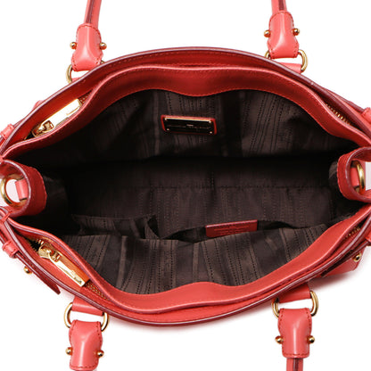 Exclusive Salvatore Ferragamo Coral Saffiano Beky Tote — Top View
