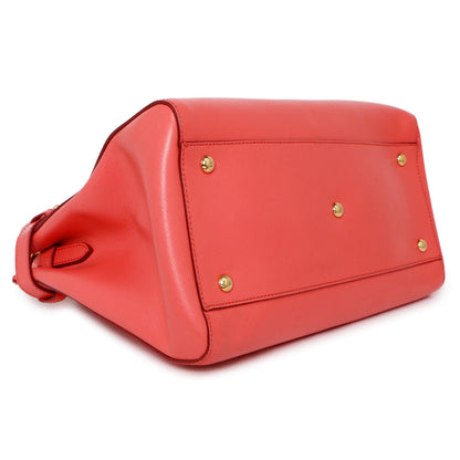 Exclusive Salvatore Ferragamo Coral Saffiano Beky Tote — Back View