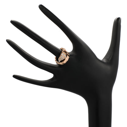 Exclusive Bulgari 18K Rose Gold Diamond Serpenti Viper Ring — Back View
