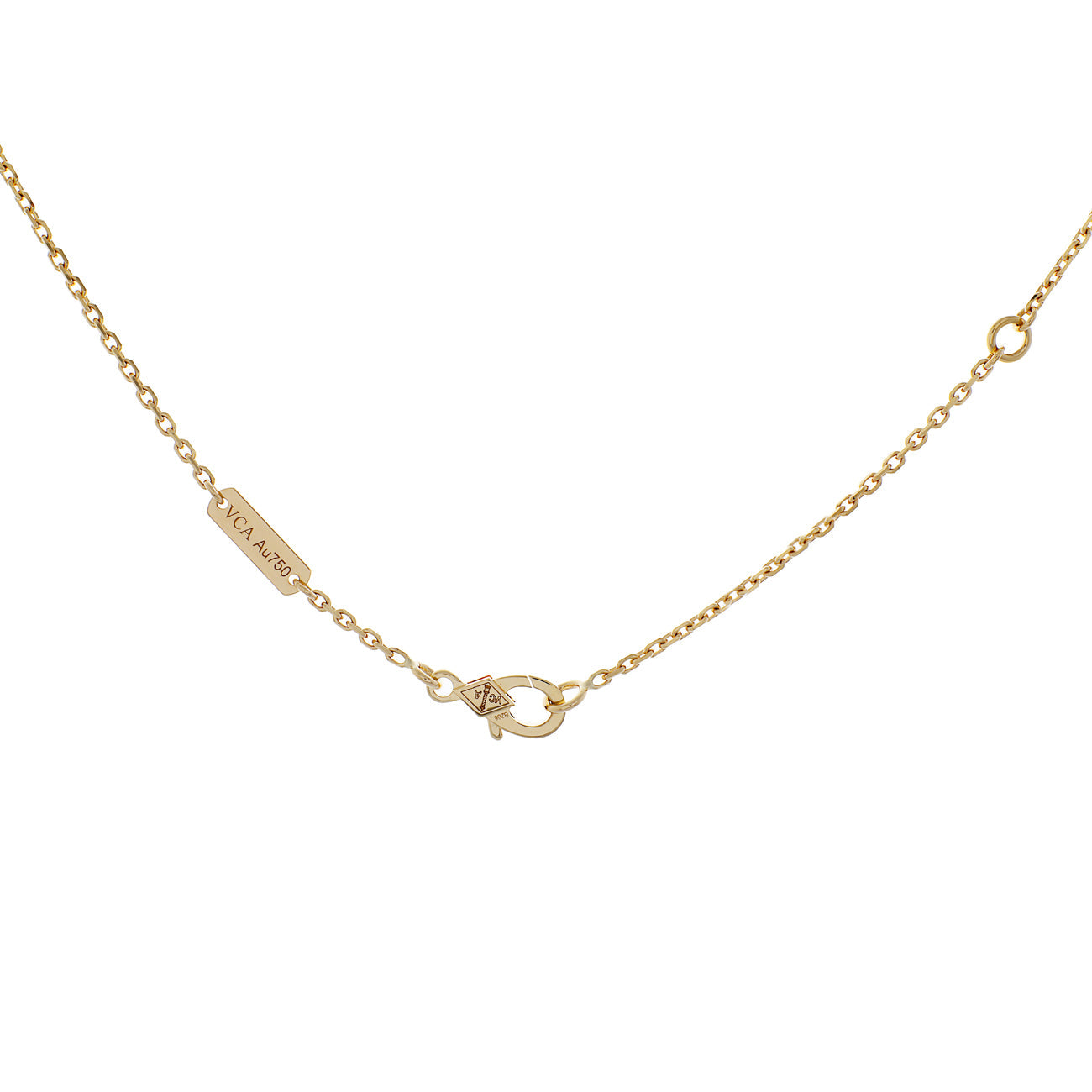 Exclusive Van Cleef & Arpels 18K Yellow Gold & Onyx Vintage Alhambra Pendant Necklace — Side View