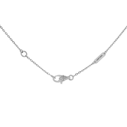 Exclusive Van Cleef & Arpels 18K White Gold Diamond Sweet Alhambra Pendant Necklace — Top View