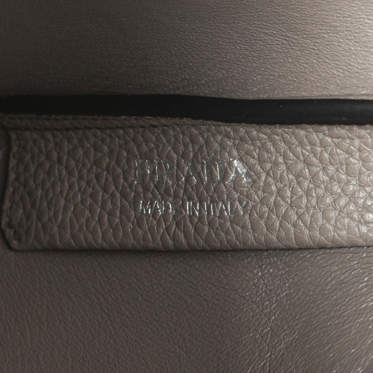 Exclusive Prada Grey Vitello Daino Soft Mini Dynamique Tote — Detail View