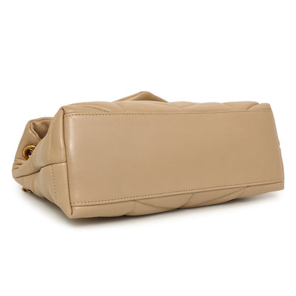 Exclusive Saint Laurent Dark Beige Lambskin Small Loulou Puffer — Back View