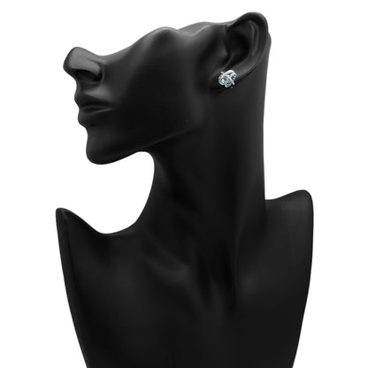 Exclusive David Yurman Sterling Silver Topaz Cable Wrap Stud Earrings — Back View