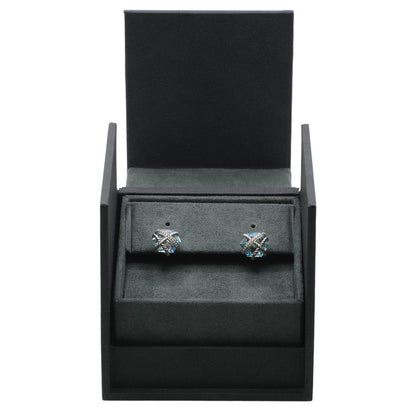 Exclusive David Yurman Sterling Silver Topaz Cable Wrap Stud Earrings — Top View